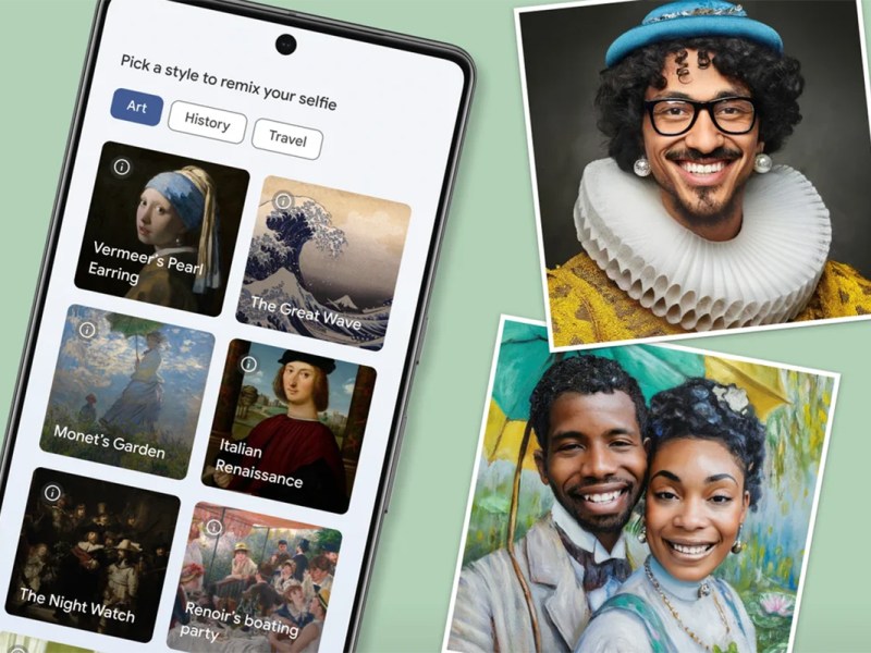 Anwendungsbeispiel und App-Übersicht von Google Art Selfie 2