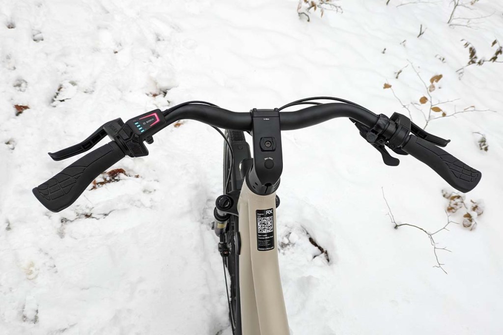 Blick auf den Lenker eines E-Bikes