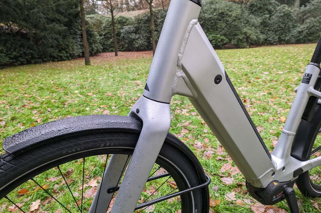 Nahaufnahme Rahmen von E-Bike