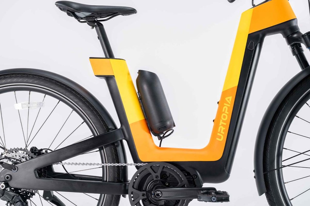 Productshot Anschnitt gelbes E-bike von der Seite