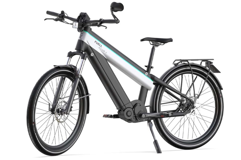 Produktshot E-bike in silber-schwarz mit Diamantrahmen