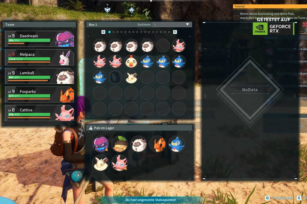 Die Lager-Übersicht im Screenshot des Spiels Palworld.