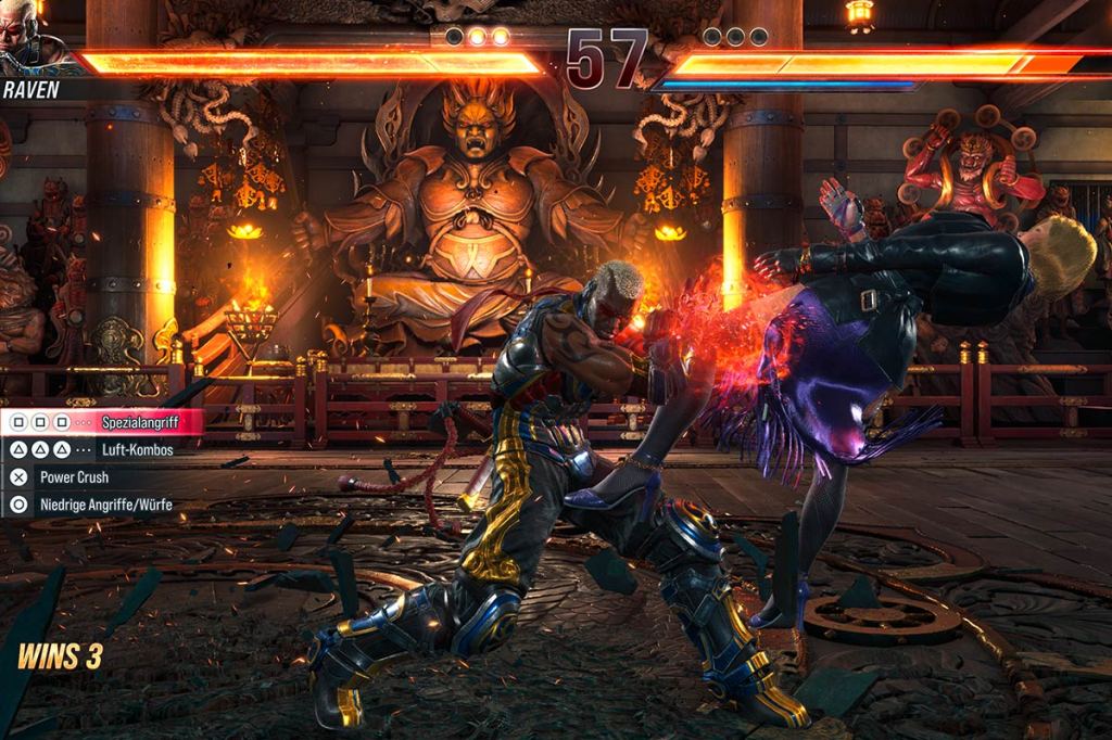 Ein Bild aus dem Videospiel Tekken 8, es zeigt zwei Agenten im Kampf.