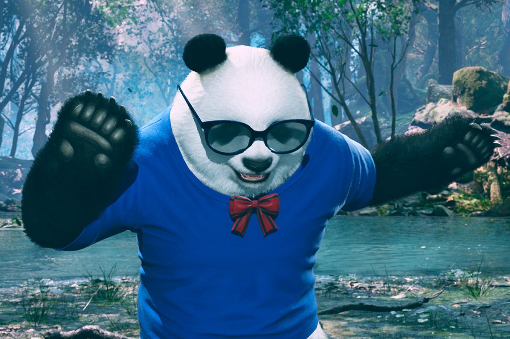 Ein Bild aus dem Videospiel Tekken 8, es zeigt einen Panda mit Sonnenbrille.