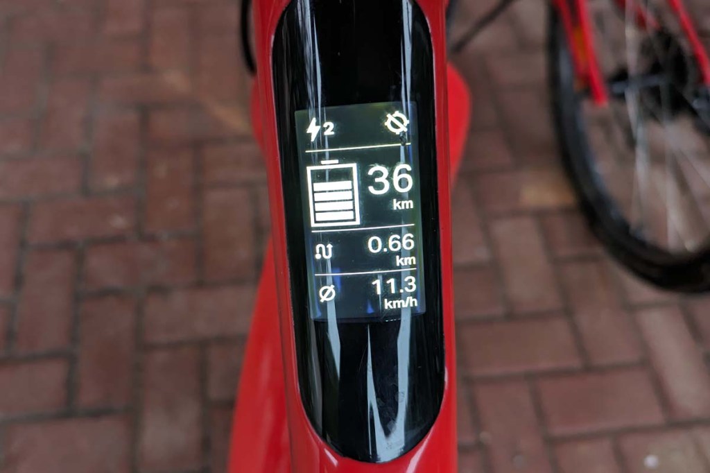 Nahaufnahme Display eines E-Bikes