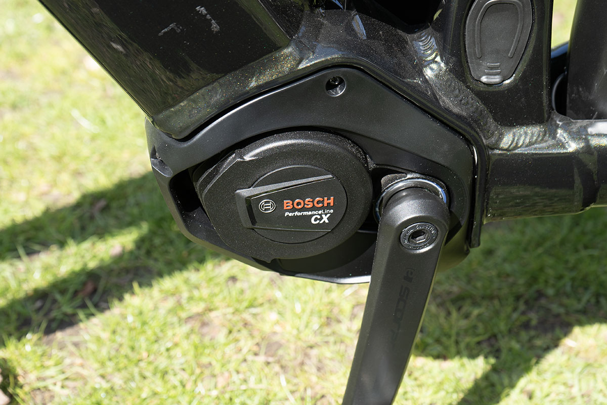 Detailaufnahme E-Bike Stevens E-Triton 7.6.1 Bosch Mittelmotor.