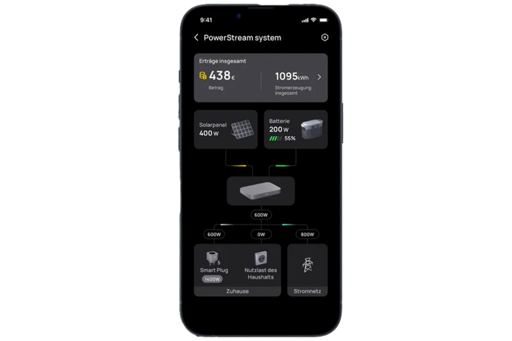 Ein Screenshot der EcoFlow-App.