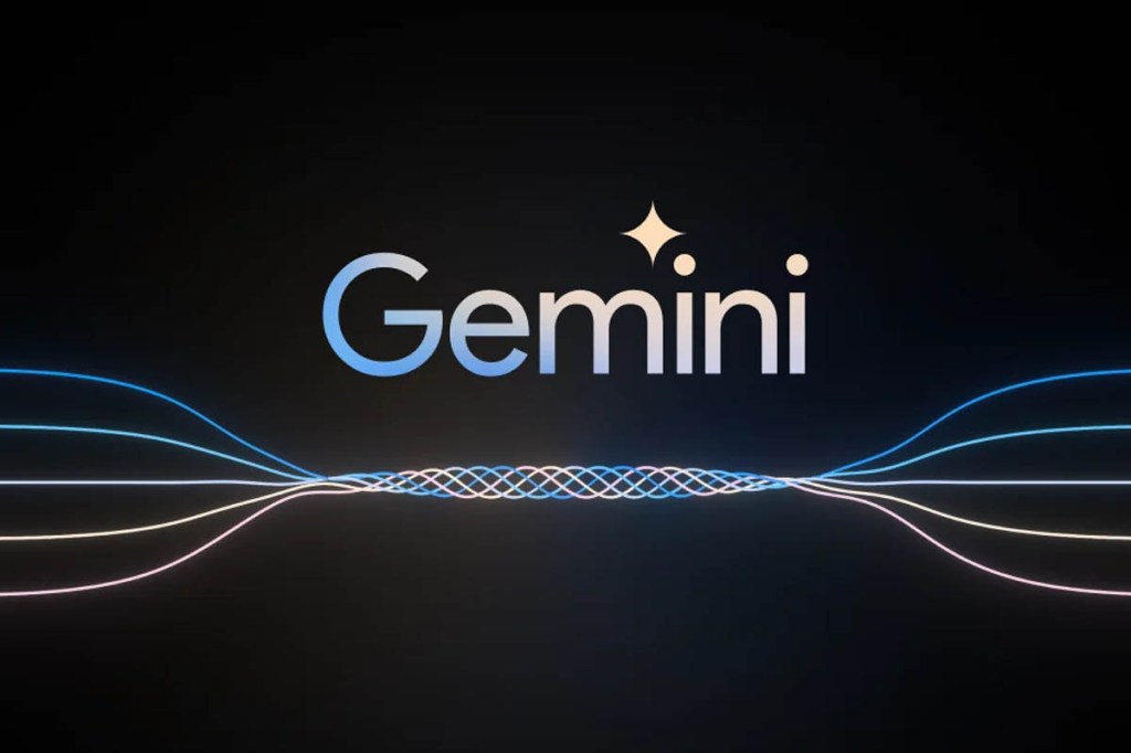 Schriftzug Gemini mit einem stilisierten Sternchen vor weißem Hintergrund