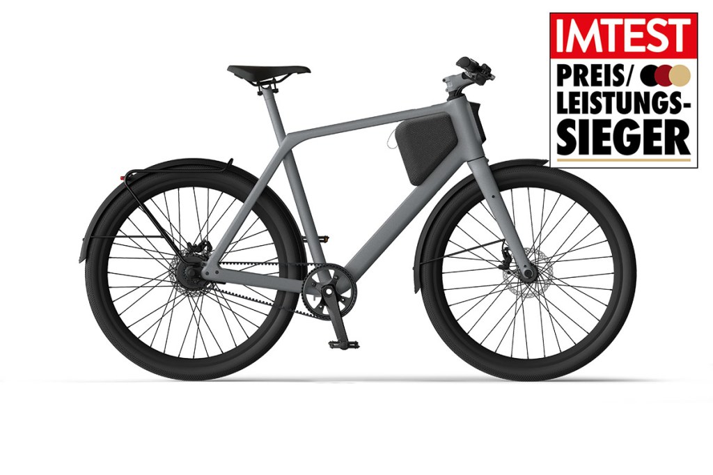 Productshot E-Bike von Lemmo mit Preis-Leistungssiegel