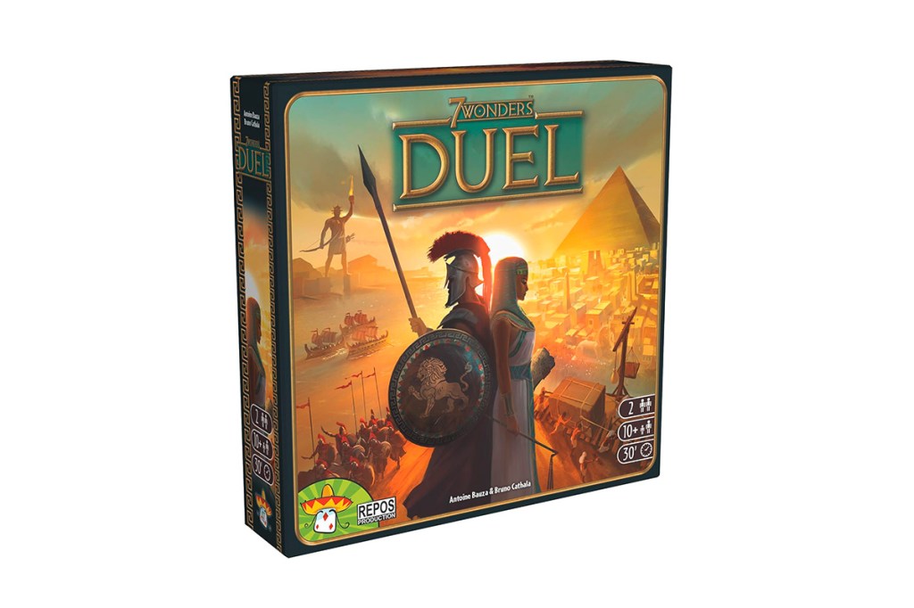 Das Brettspiel 7 Wonders Duel in seiner Packung.