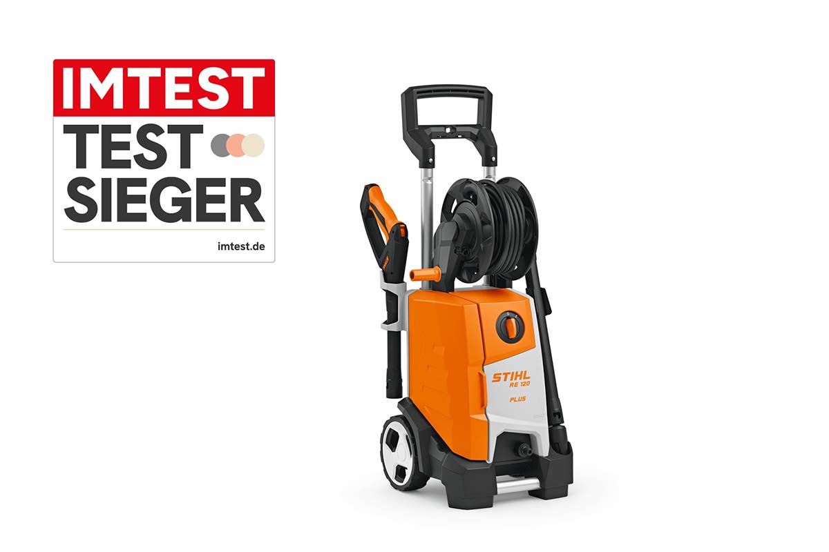 Productshot Hochdruckreiniger, dazu Testsieger Siegel