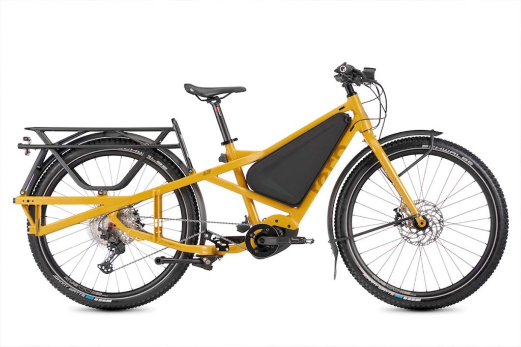 Productshot gelbes Longjohn Cargo-E-bike