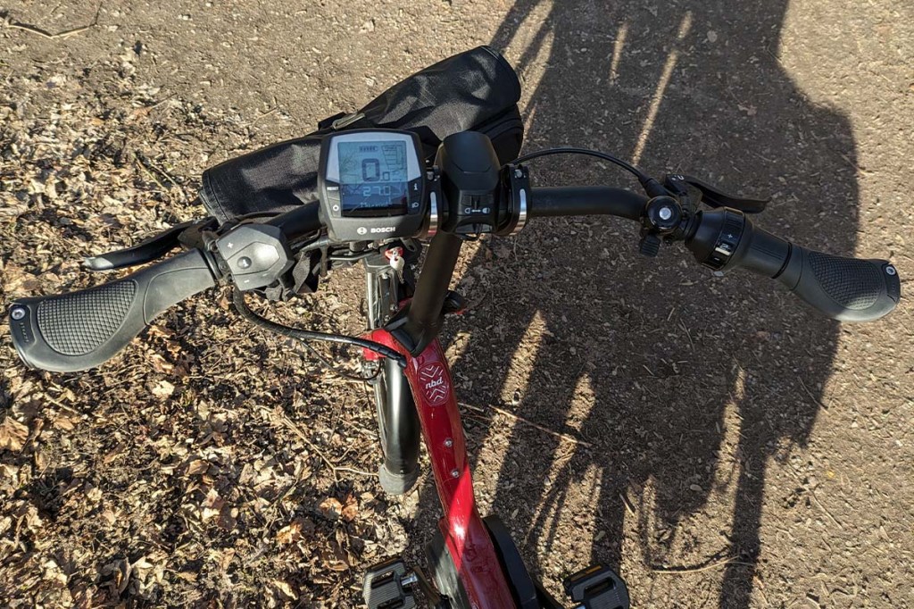 Blick auf einen Fahrradlenker