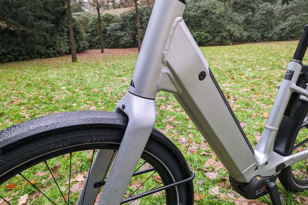 Nahaufnahme Rahmen an einem E-Bike