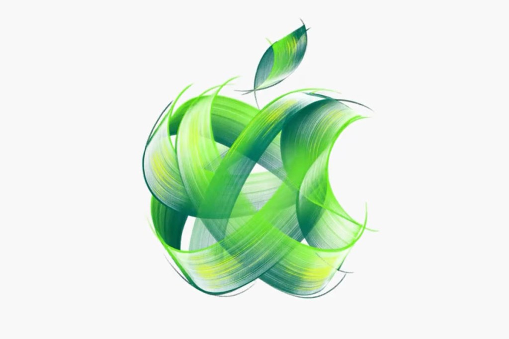 Grünes gemaltes Apple-Logo