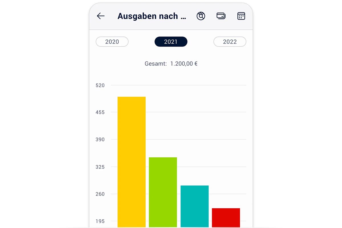 Die Haushaltsbuch-Funktion in der Finanzblick App.