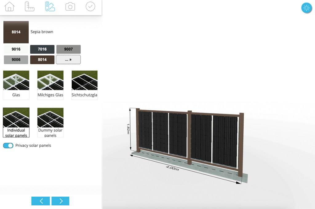 Ein Online-Konfigurator für einen Solarzaun