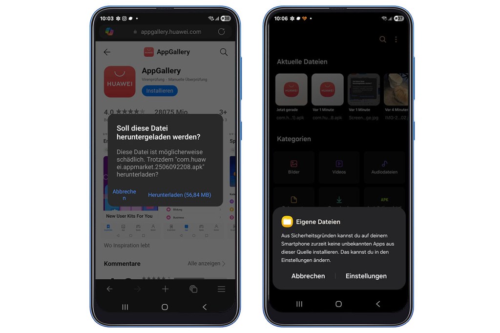 Screenshots von Smartphone