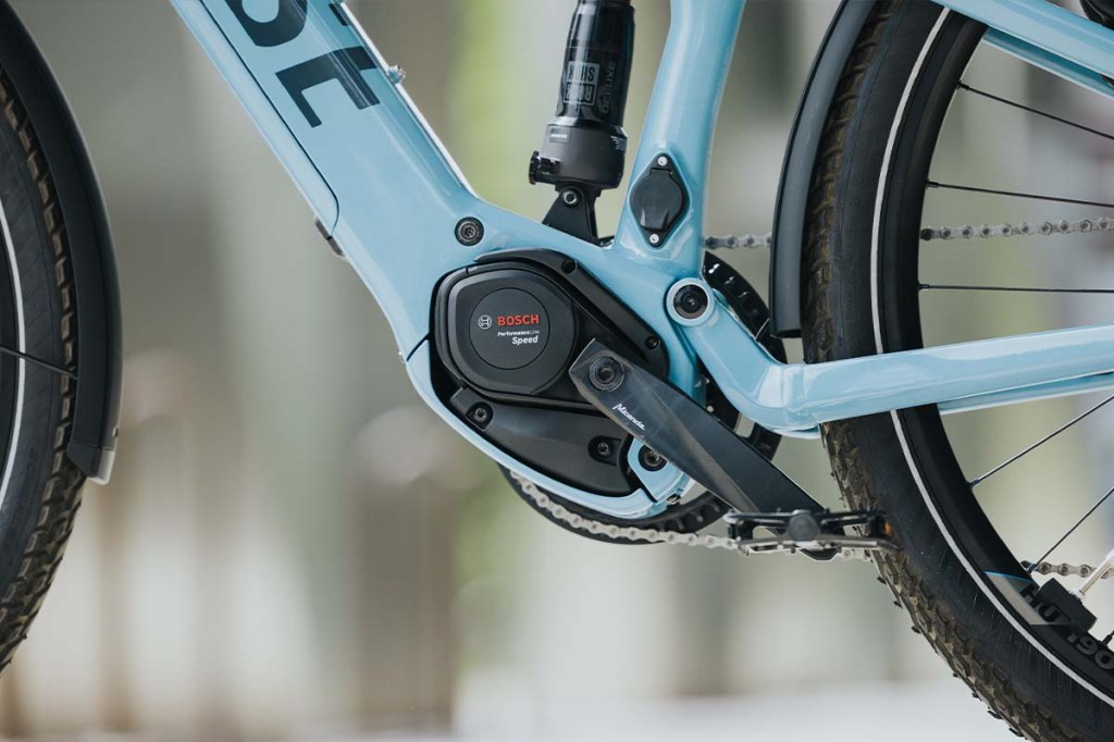 Nahaufnahme Motor an einem E-Bike